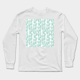 Green minimal Palm Leaves Long Sleeve T-Shirt